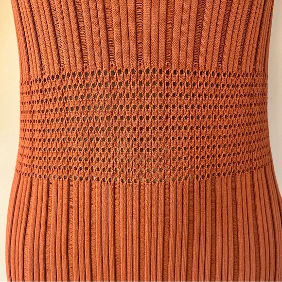 Sandro 3/4 Sleeve Ribbed V Neck Burnt Orange Sweater Size 1 (US Small) - Picture 6 of 16
